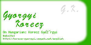 gyorgyi korecz business card